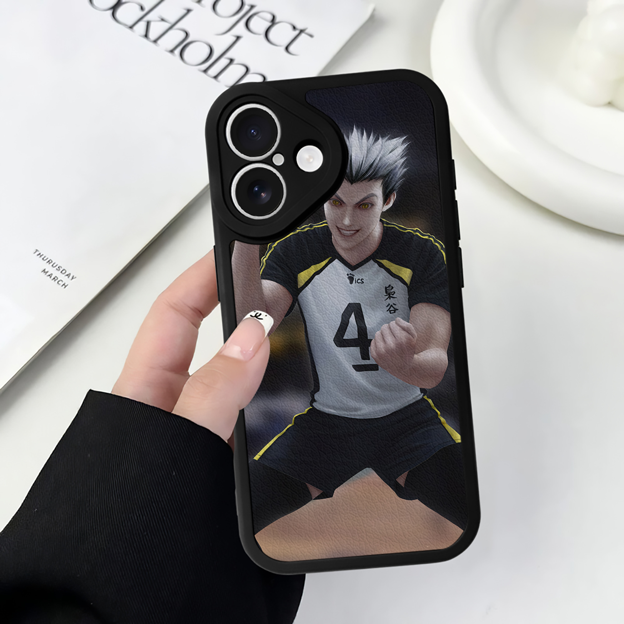 （画像用） ハイキュー!! Haikyu!! 【iPhone 16シリーズ対応】シリコンスマホケース（レザー調） 材質：シリコン